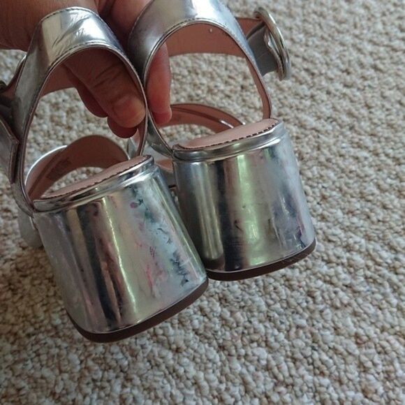 J.Crew Penny Silver Mirror Ankle Strap Sandals size 7 - Picture 9 of 10